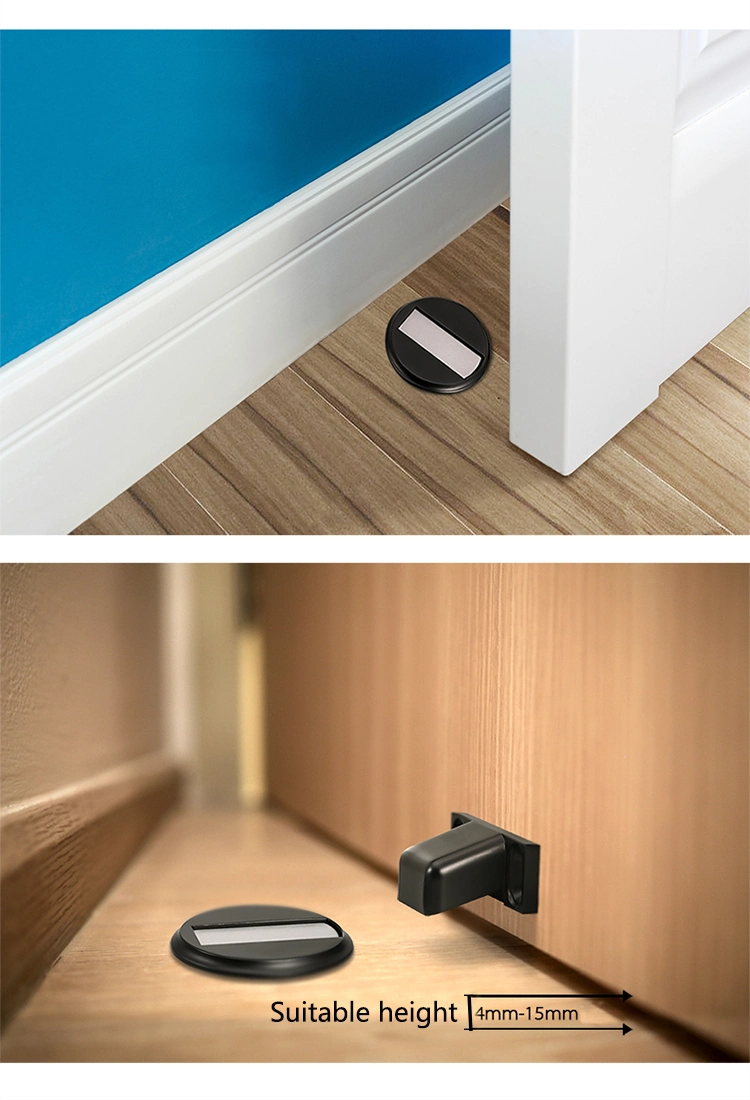 Door Accessories Mount Doorstops Zinc Alloy Black Door Stop Magnetic Door Stop