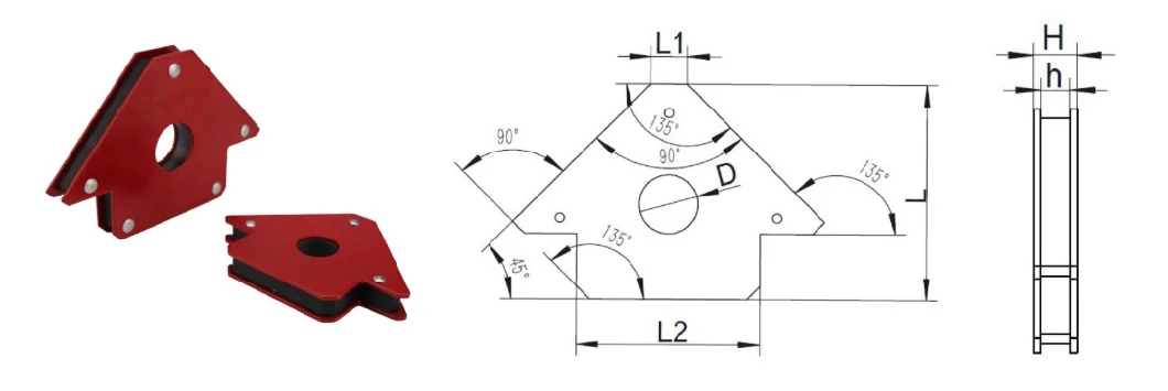 Super Strong Triangle Welding Magnet Magnetic Ground Clamp Magnetic Welding Clamp Magnetic Welding Holder for Sale